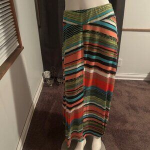 JohnPaulRichard multicolor stripe maxi skirt, size L
